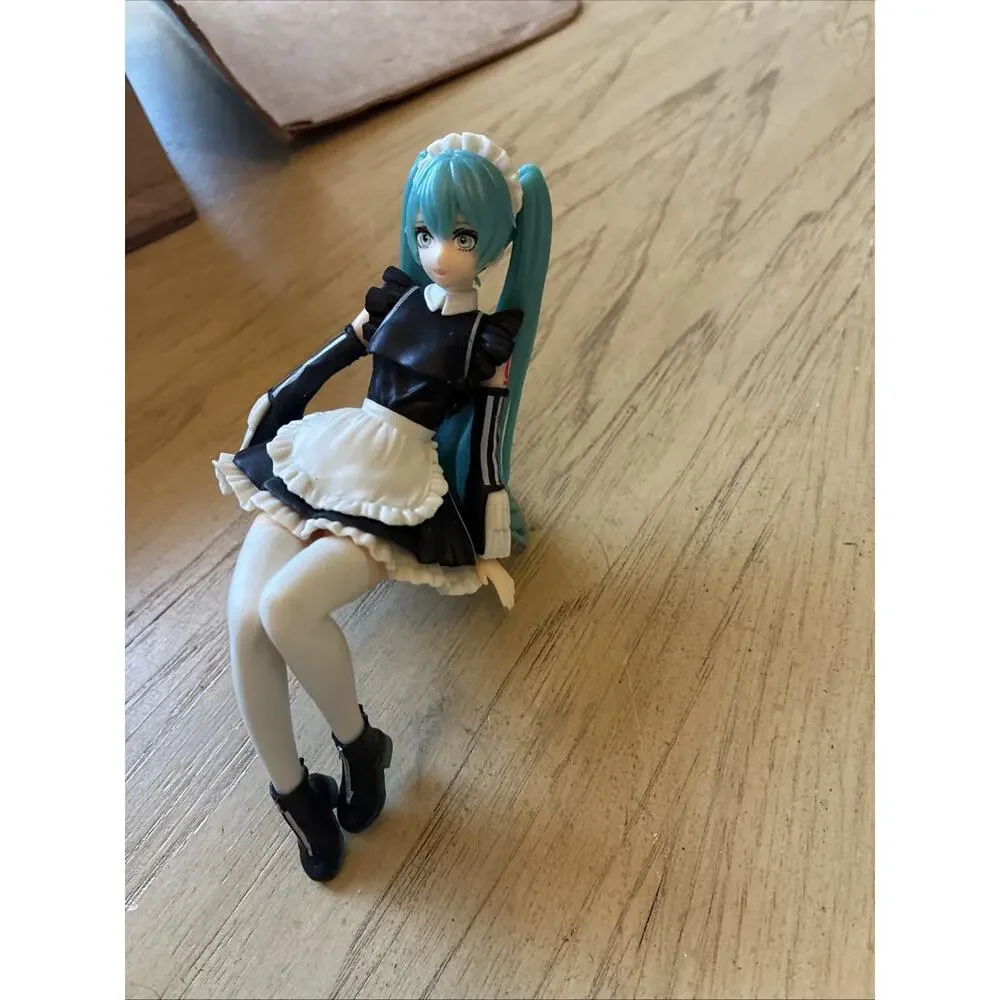 Vocaloid Hatsune Miku maid outfit noodle stopper sitting figure toy 6